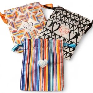 Brighton Jewelry Pouches Set of 3 Cloth Drawstring Gift Bags